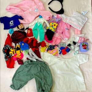 Colorful Doll Clothes & Accessories, various dolls.CLEAN. Mattel, Little Tikes +